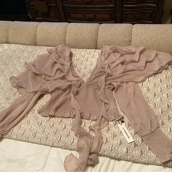 Commense Blush Ruffled Blouse - Picture 2 of 7